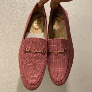 Pink Loafers with Gold Detail